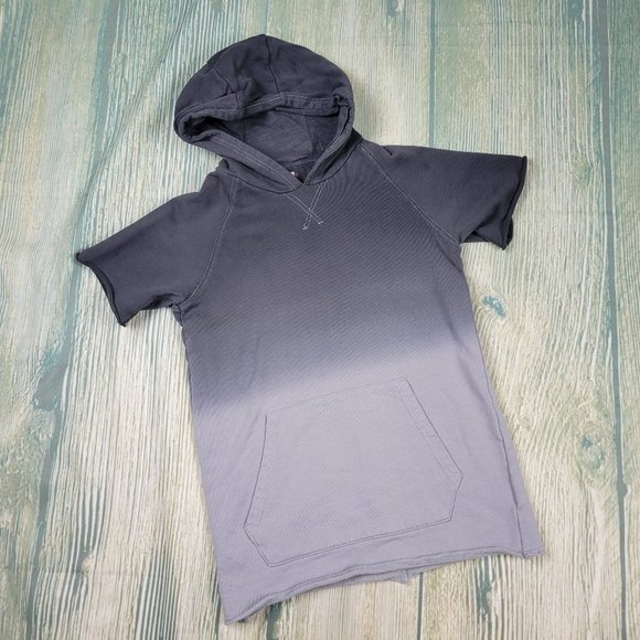 HUDSON KIDS ombre grey short sleeves hooded top - Picture 1 of 6